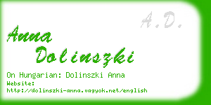 anna dolinszki business card